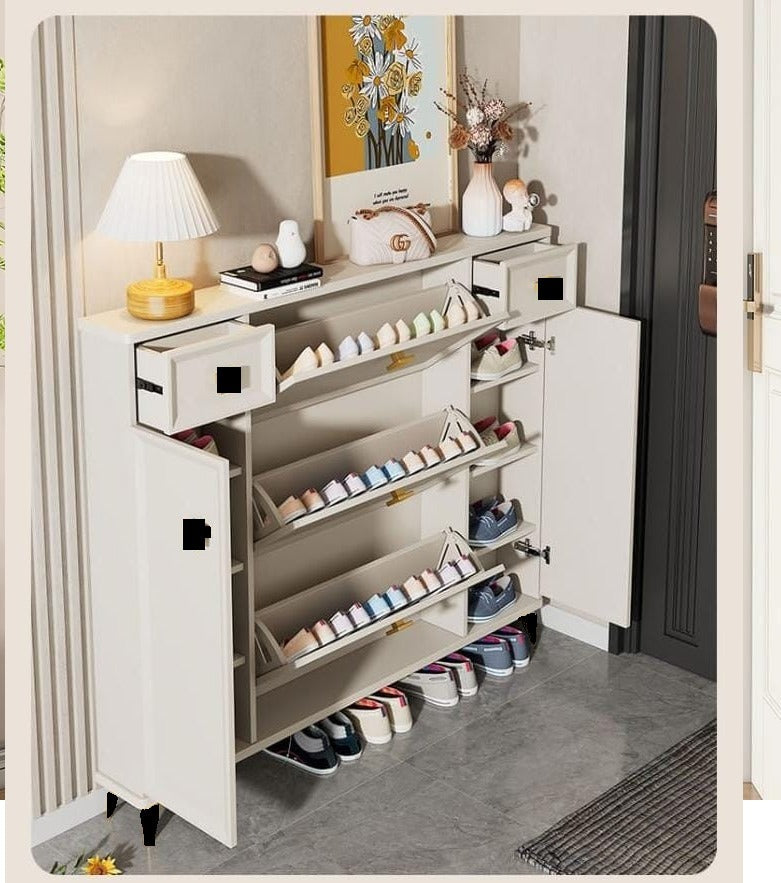 Shoe Cabinet Shoe Rack Narrow Hidden Organizer - Flip Door