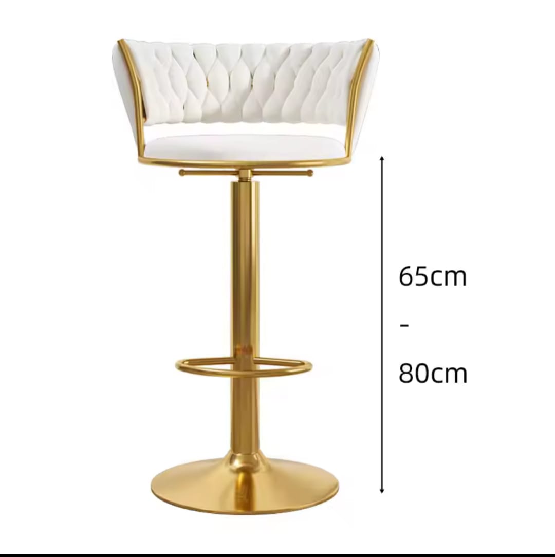 Gold Velvet Bar Stool, Swivel Counter Height Bar Stool with Back