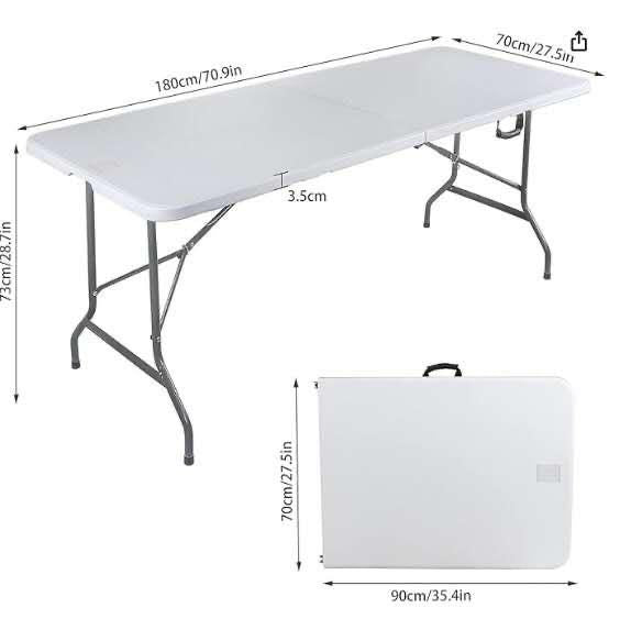 Folding Table 6ft - Plastic Outdoor Folding Dining Table