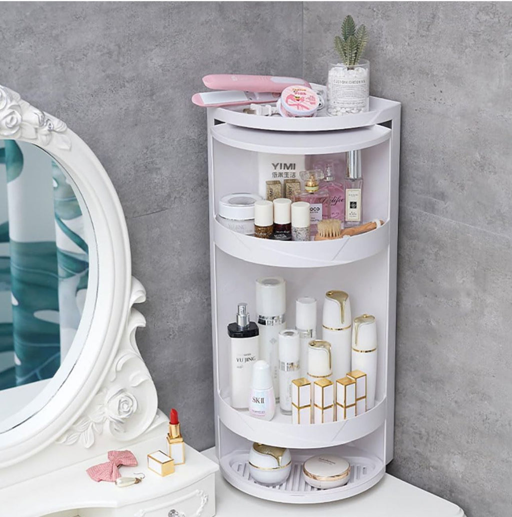 Rotating Corner Shelves,3 Tier Storage Cabinet Towel Holder Rack