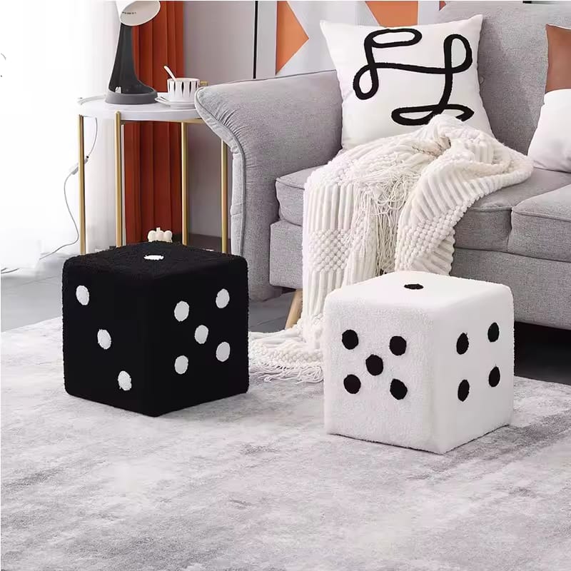 Dice Chair, Foot Rest Stool Dice Stool
