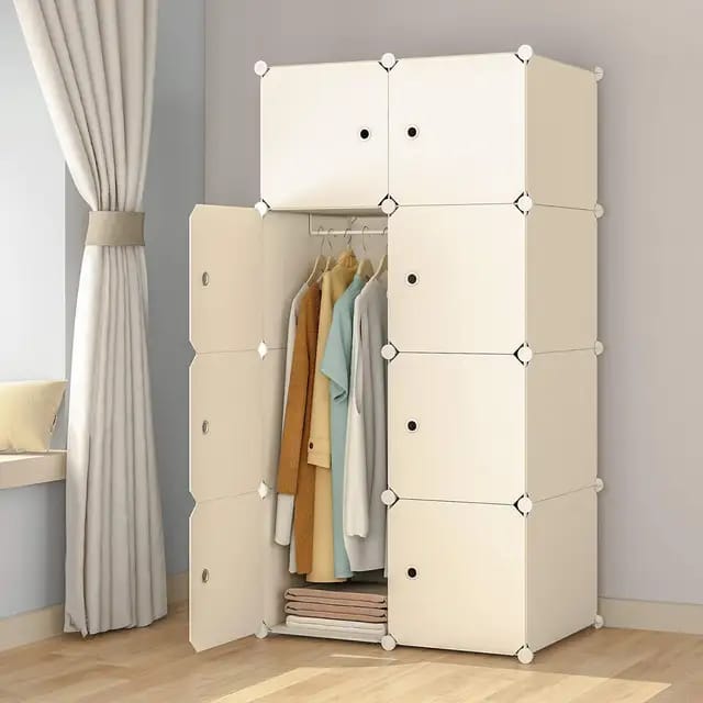 Portable Wardrobe for Hanging Clothes, Combination Armoire