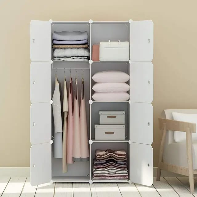 Portable Wardrobe for Hanging Clothes, Combination Armoire