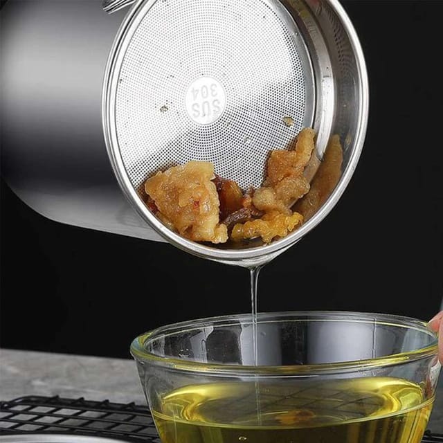 Bacon Grease Container With Strainer | Delivery: 2 to 3 business days | Limited stocks available | Hurry before Sold Out