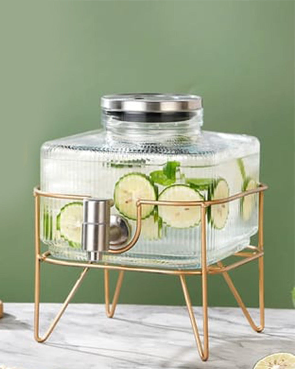 3L Glass Beverage Drink Dispenser with Spigot for Fridge | Delivery: 2 to 3 business days | Limited stocks available | Hurry before Sold Out