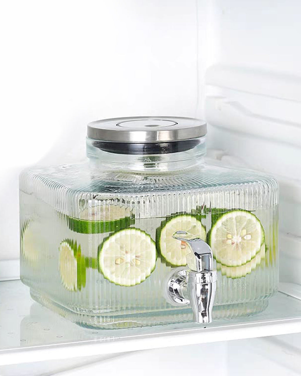 3L Glass Beverage Drink Dispenser with Spigot for Fridge | Delivery: 2 to 3 business days | Limited stocks available | Hurry before Sold Out