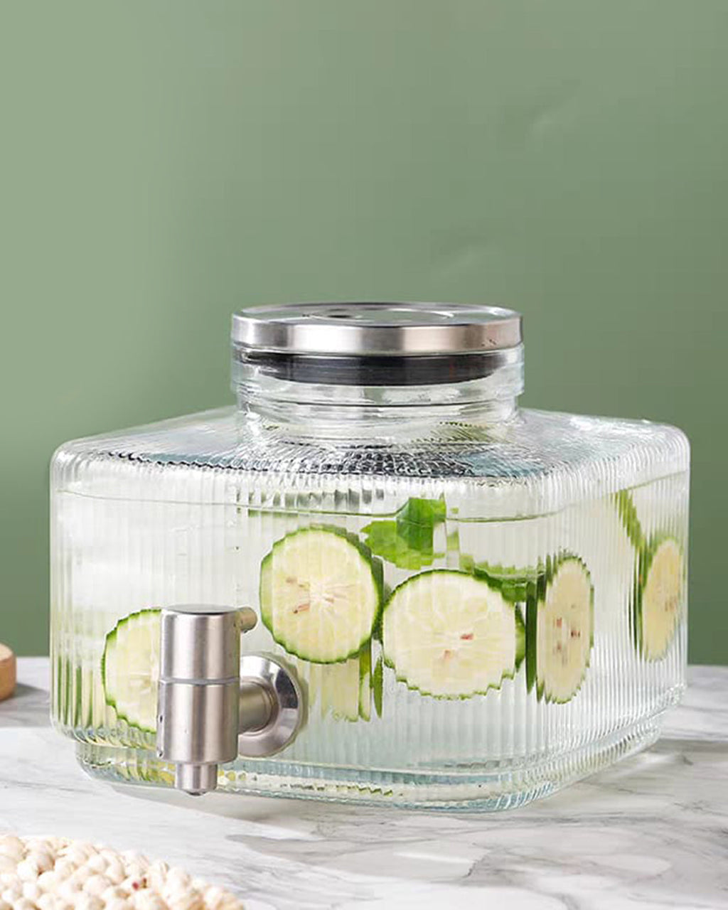 3L Glass Beverage Drink Dispenser with Spigot for Fridge | Delivery: 2 to 3 business days | Limited stocks available | Hurry before Sold Out