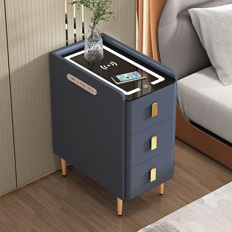 Slim Bedside Table Solid Wood Bedside Table with Drawers & Wireless Charging | Delivery: 2 to 3 business days | Limited stocks available