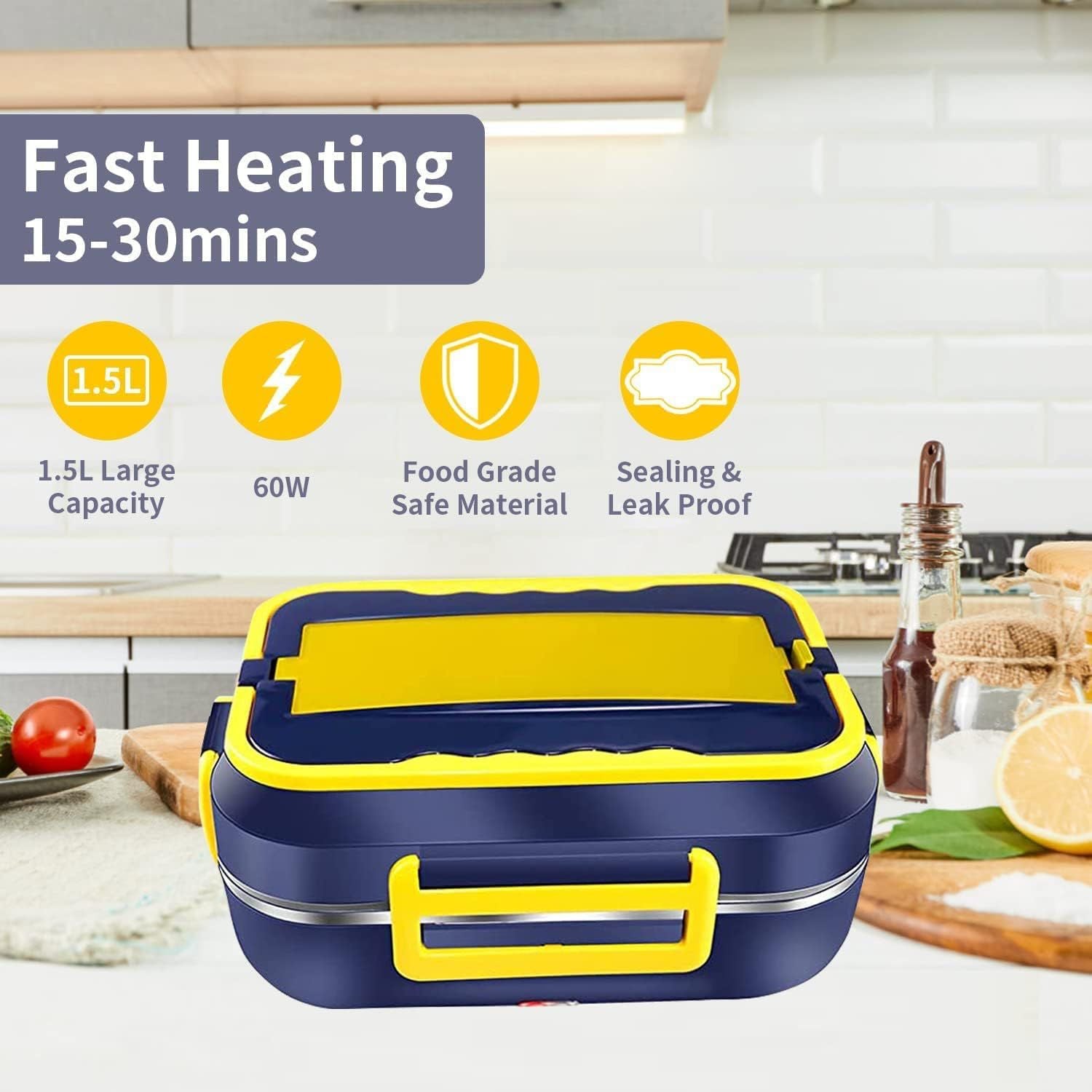 Electric Lunch Box 3-in-1 for Car & Home - 60W Portable Food Heater | Limited stocks available