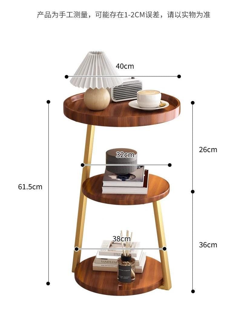 3-Tier Wooden Round Modern Side Table | Limited stocks available