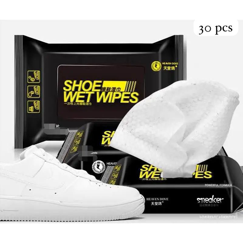 Disposable Shoe Cleaning Wipes | Quick Shine Clean Wet Wipes (30 Wipes In 1 Packet)
