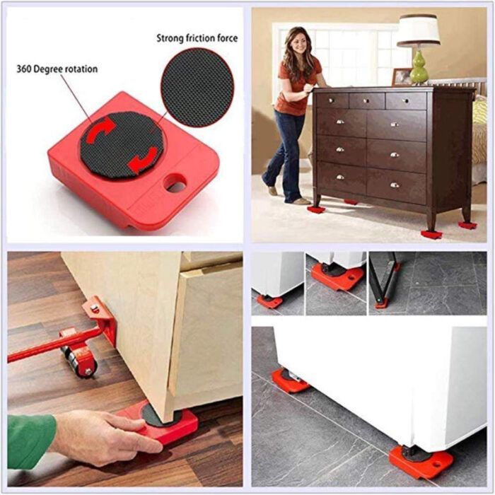 Portable Heavy Duty Furniture Lifter with 4 Sliders for Easy and Safe Moving