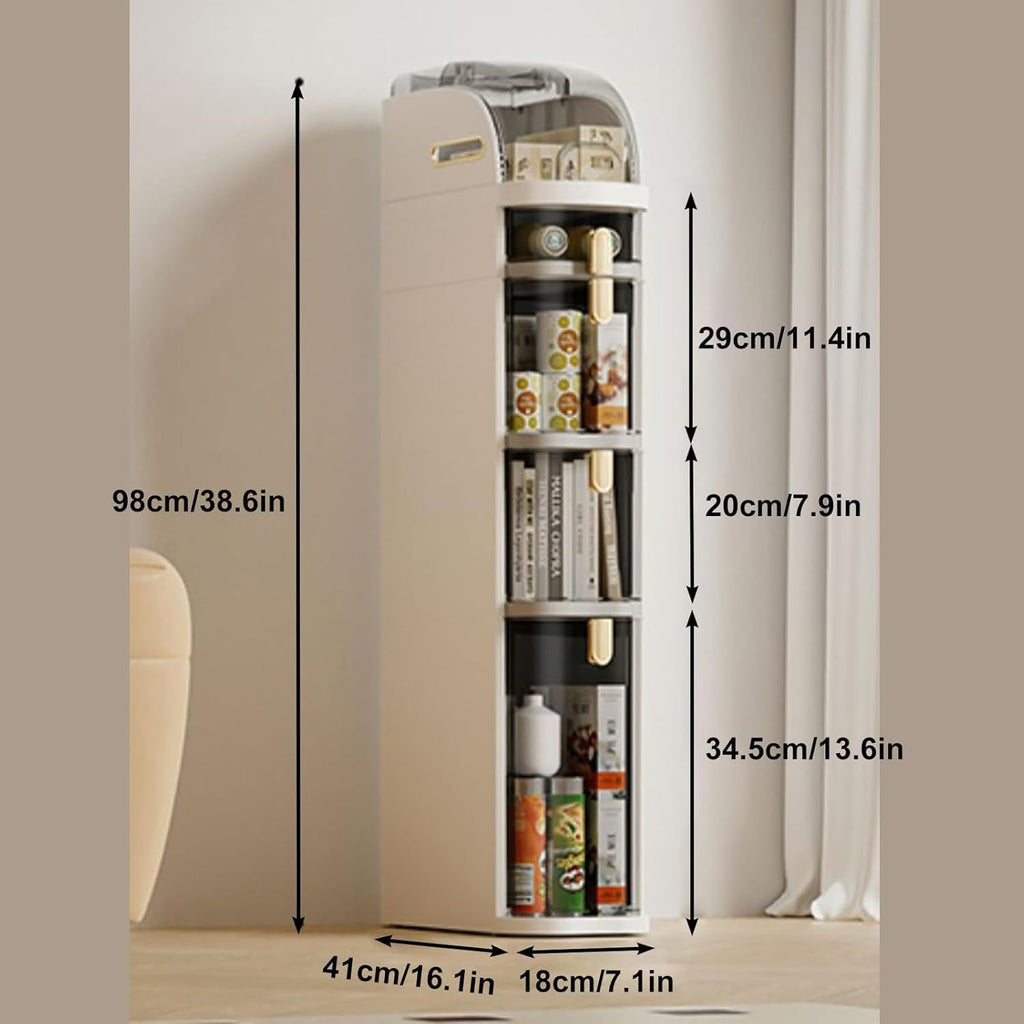 Slim Bathroom Storage Cabinet with 4 Tiers