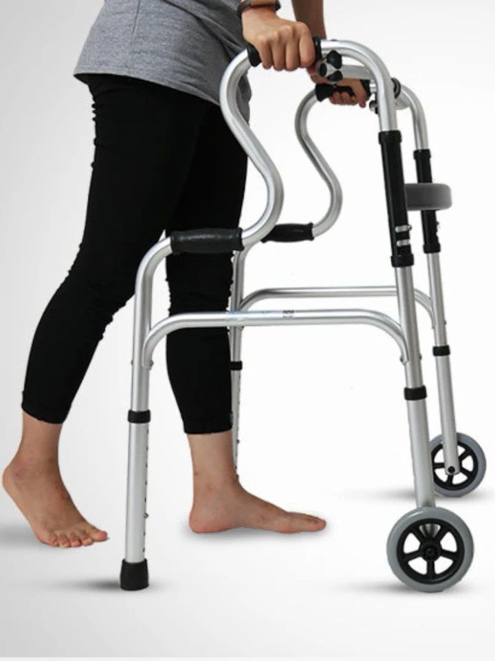 Folding Adult Standard Walkers with 2 Front Wheels | Lightweight Portable Walking Frame