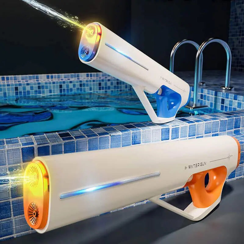 Electric Water Gun Upgraded Version, Fully Waterproof, Auto Reload, Sound and Light Effects