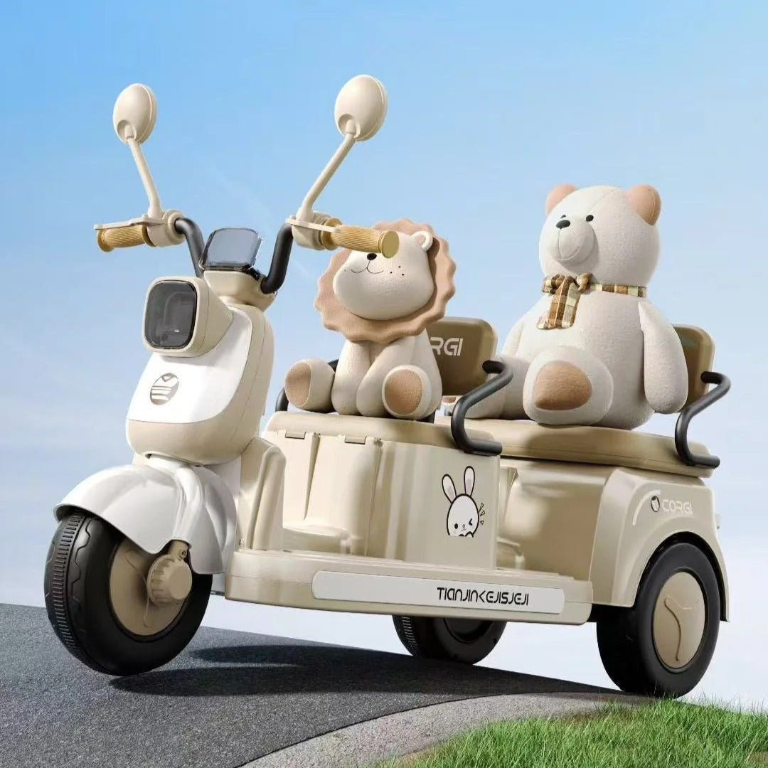 Double Seat Kids Electric Bike for 2-7 Years Old Tricycle Electric Motorcycle