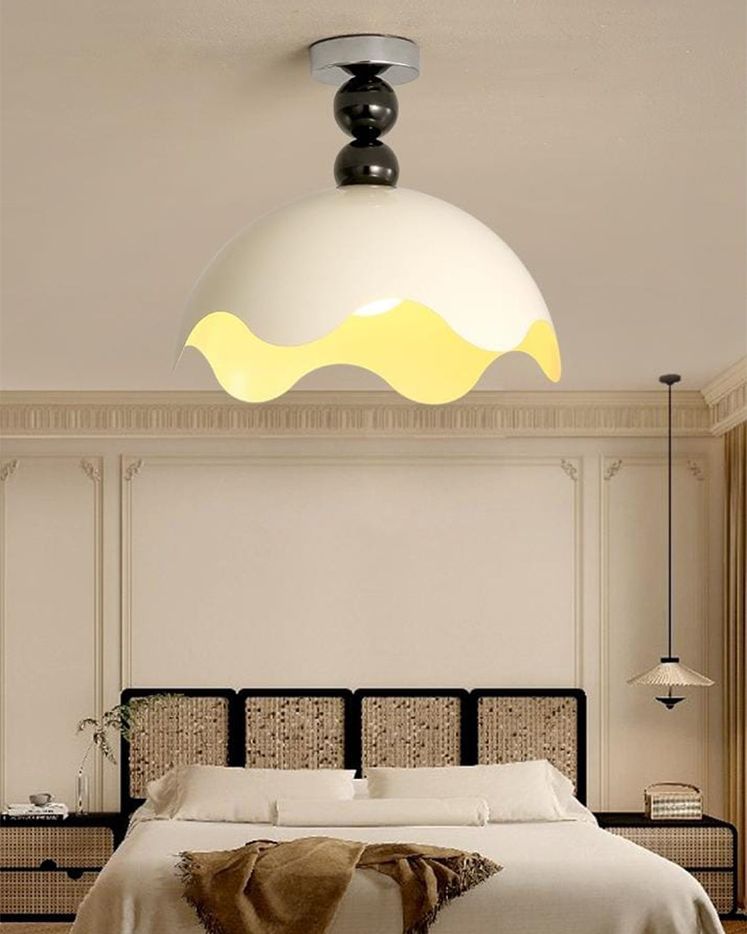 Traditional Vintage Eggshell Orb Disc Base Iron Acrylic - Living Room