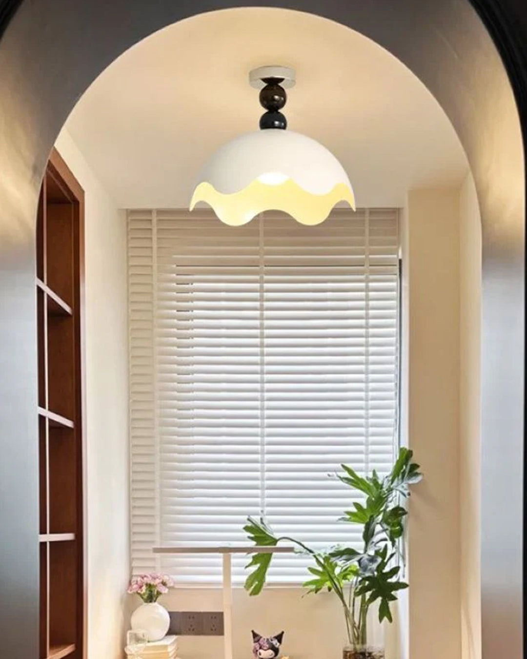 Traditional Vintage Eggshell Orb Disc Base Iron Acrylic - Living Room