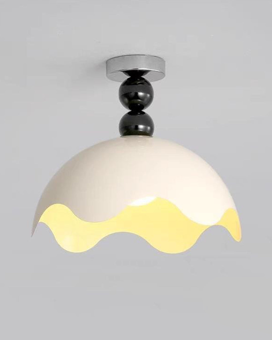 Traditional Vintage Eggshell Orb Disc Base Iron Acrylic - Living Room